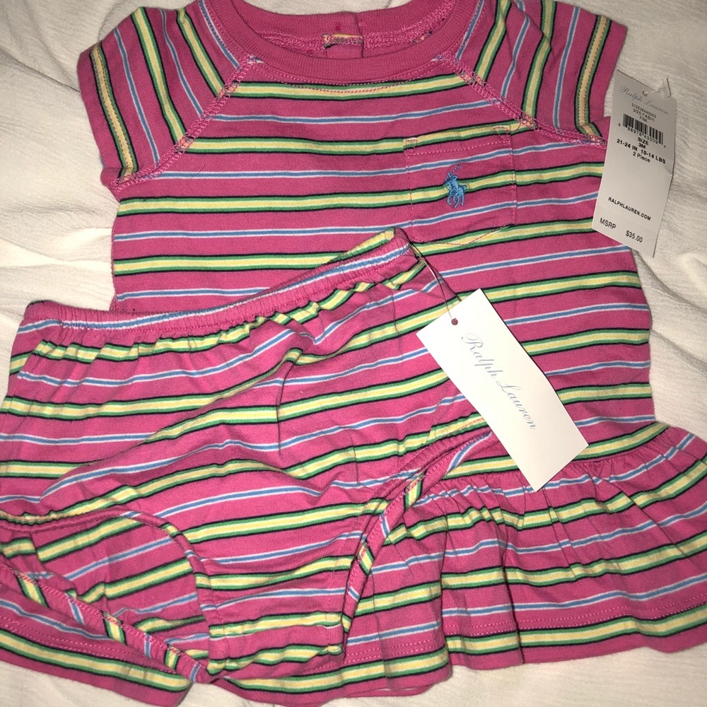 Girls Polo 2pc stripe set 3 Months